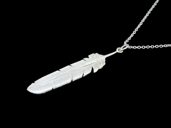 Sterling Silver Golden Eagle Feather Pendant Or Necklace - Silver Eagle Feather Pendant Sterling Silver Golden Eagle Feather Pendant Or Necklace - Silver Eagle Feather Pendant