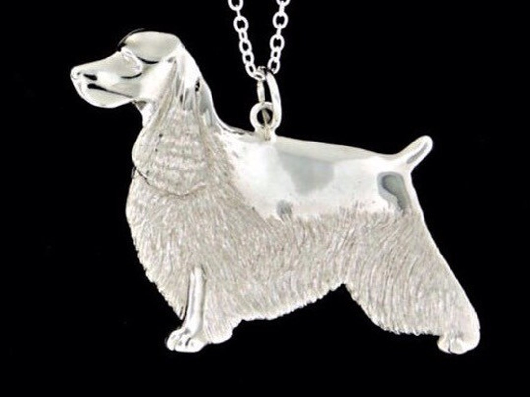 Pendentif Chien Cocker Américain 3D En Argent 925 - LW, Neuf Avec étiquettes, Bijou Animalier