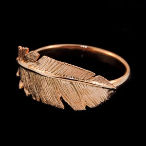 14k Rose Gold Feather Ring