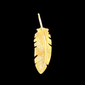 24k Pure Yellow Gold Feather Pendant