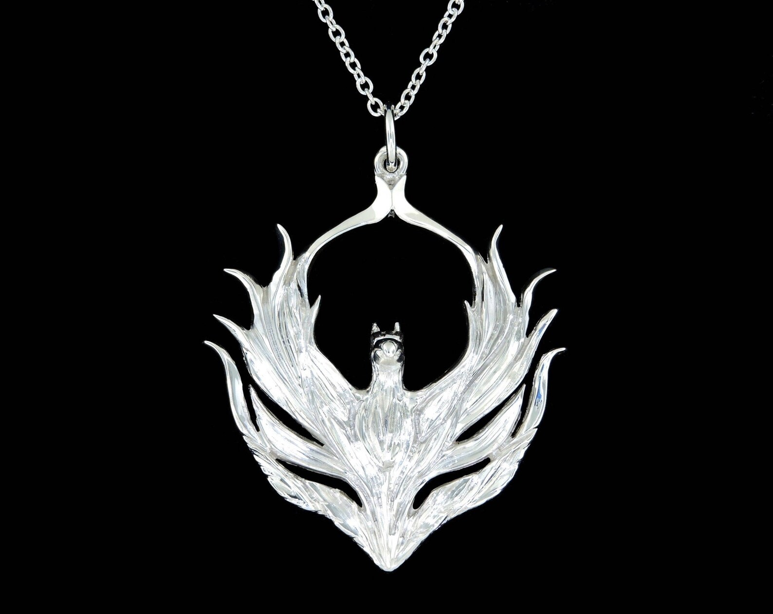 Sterling Silver Phoenix Pendant or Necklace optional Chain Etsy