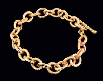 18k Yellow Gold Greco-Roman Style Oval Link Bracelet