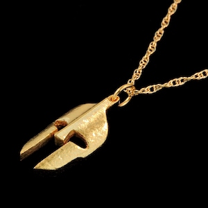 Small 14K Yellow Gold Spartan Greek Helmet pendant or Necklace (Optional Chain)