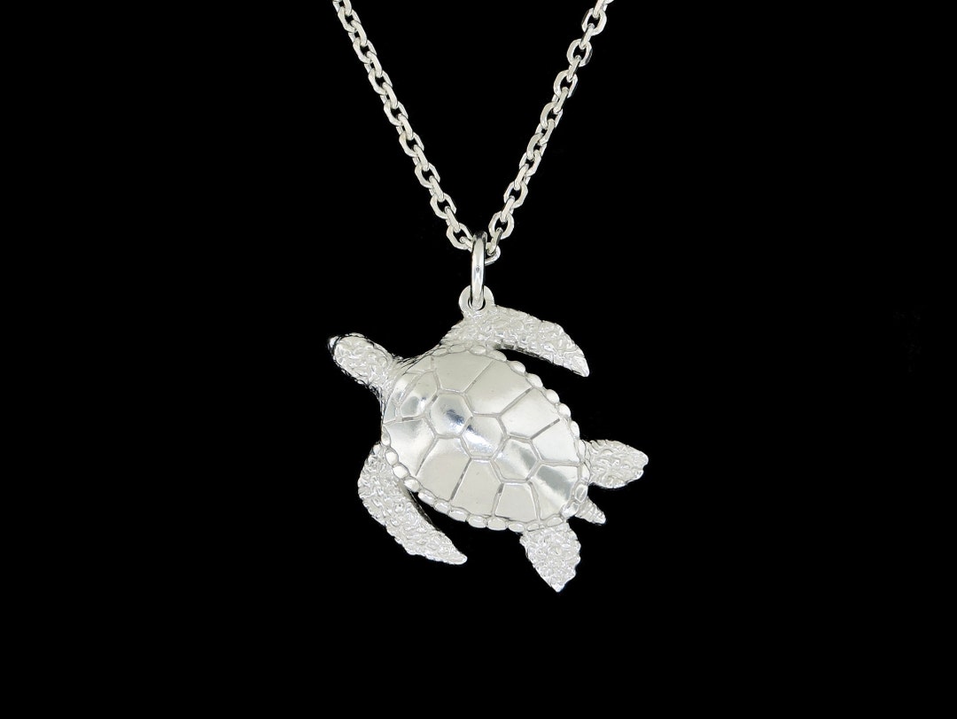 Sterling silver sea turtle necklace discount