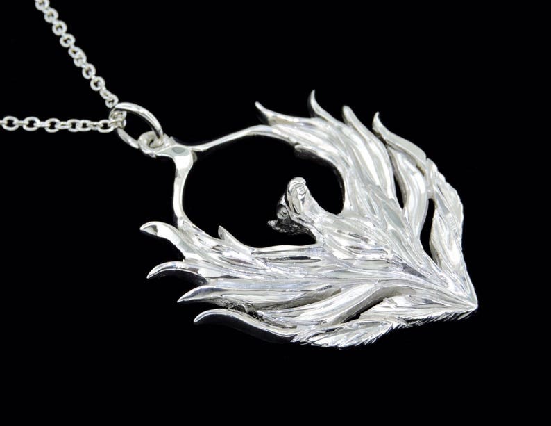 Sterling Silver Phoenix Pendant or Necklace optional Chain Etsy