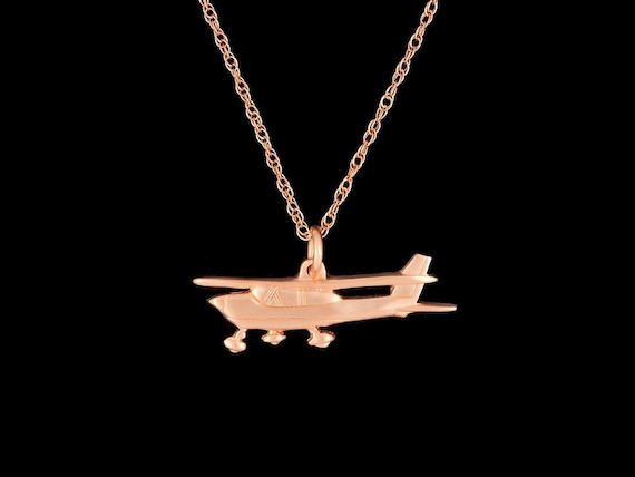 Rose gold airplane necklace discount