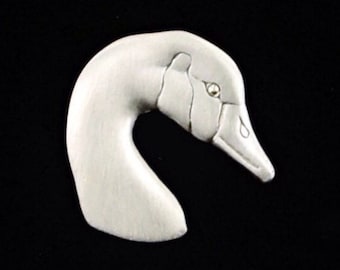 Sterling Silver Canada Goose Head Tie Tack or Pin