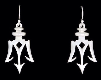 Small Sterling Silver Poseidon's Trident Dangle Earrings