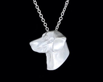 Sterling Silver Labrador Retriever Pendant or Necklace with Satin Finish (Optional Chain)