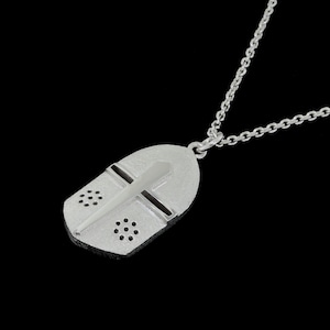 Medium Sterling Silver Crusader Helmet Pendant or Necklace (Optional Chain)