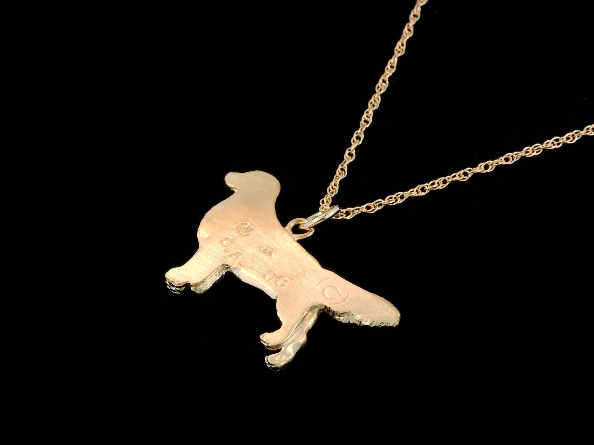 14k Yellow Gold Golden Retriever Pendant or Necklace optional Etsy