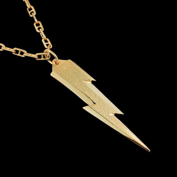 Gold Lightning Bolt Necklace Etsy