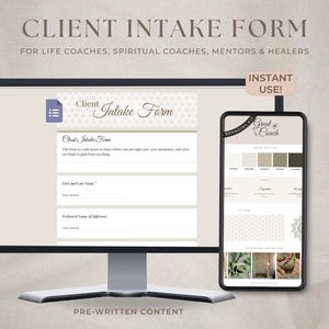 Spiritual Coach Client Intake Form | Google Form + Canva Brand Kit