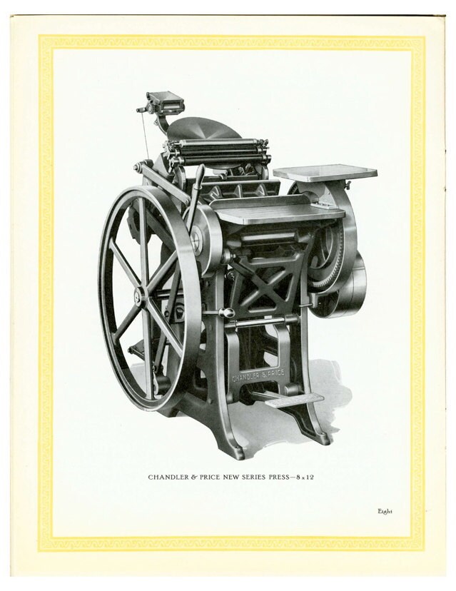 Reprint of C&P Chandler and Price Letterpress Catalog About 1920 Etsy