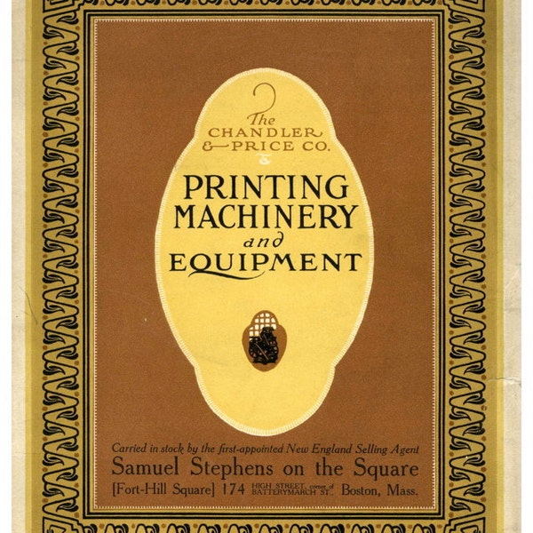 Reprint of C&P Chandler and Price letterpress catalog about 1920
