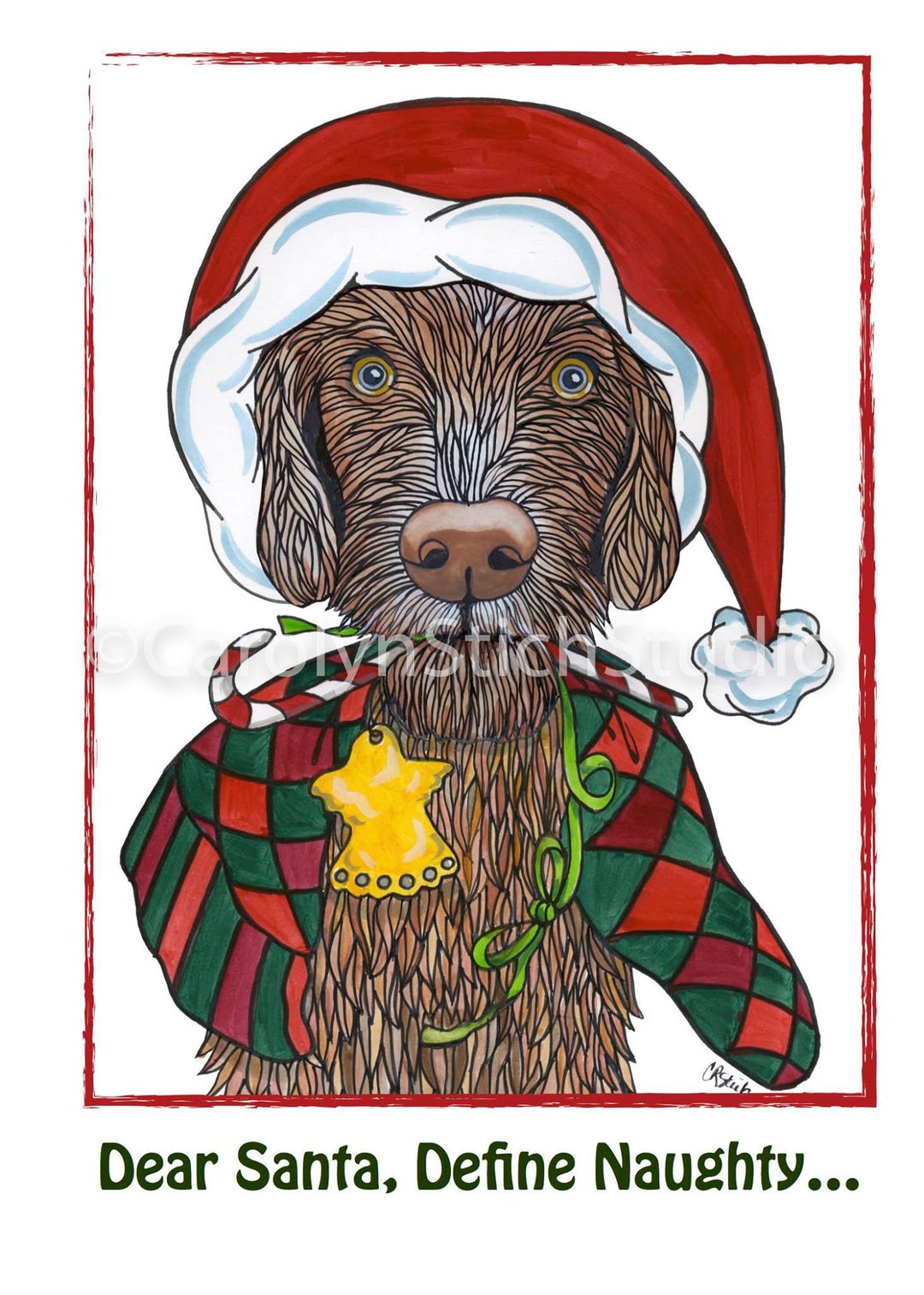 Define Naughty Matted Print by Carolyn Stich Studio Etsy