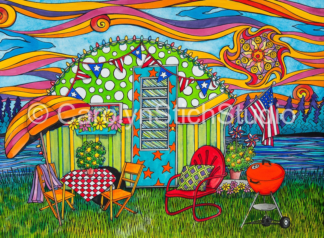 Michigan Summer - Matted Print and Greeting Card by Carolyn Stich ...