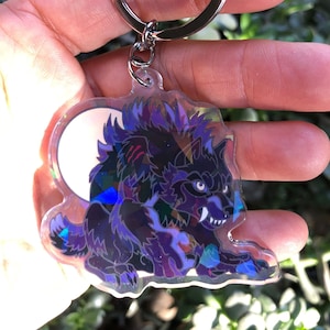 Werwuffie Chibi Werewolf Sparkle Key Chain