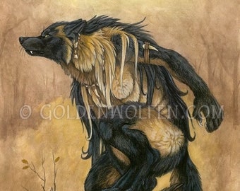 Werewolf On Alert Print
