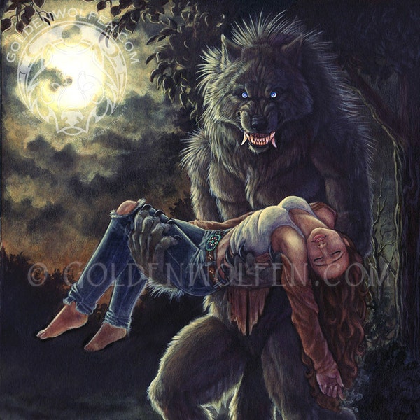 Werewolf with a Woman Print