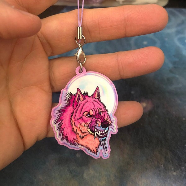 Pink Candy Werewolf Phone Charm