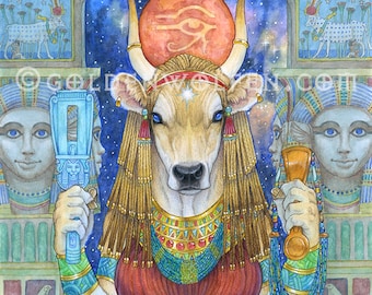 Hathor Egyptian Goddess Cow Print