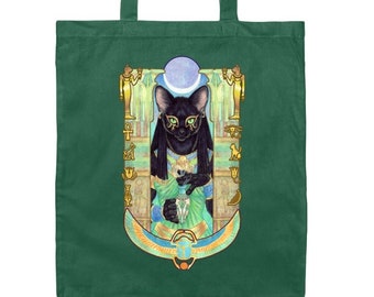 Bast Egyptian Cat Goddess Canvas Tote Bag