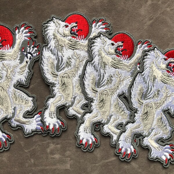 50% OFF - SECONDS Lycanthropus White Werewolf Embroidered Iron-On Patch