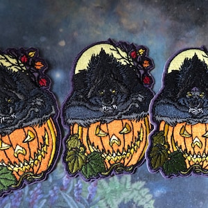 50% OFF - SECONDS Halloween Pumpkin Werewolf Embroidered Iron-On Patch