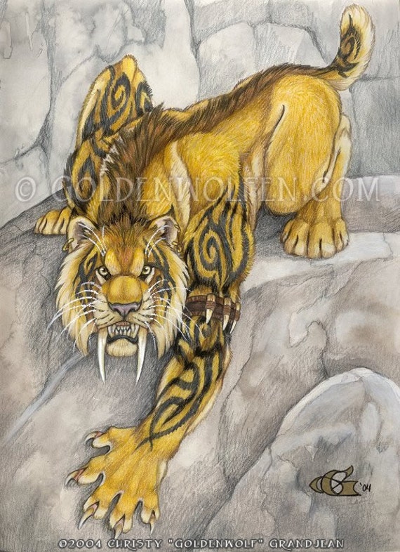 saber tooth tiger art