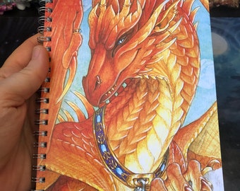 Red Orange Cinnabar Dragon Notebook