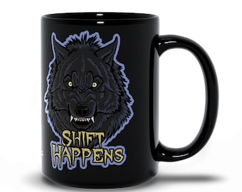 Shift Happens Werewolf Black Mug