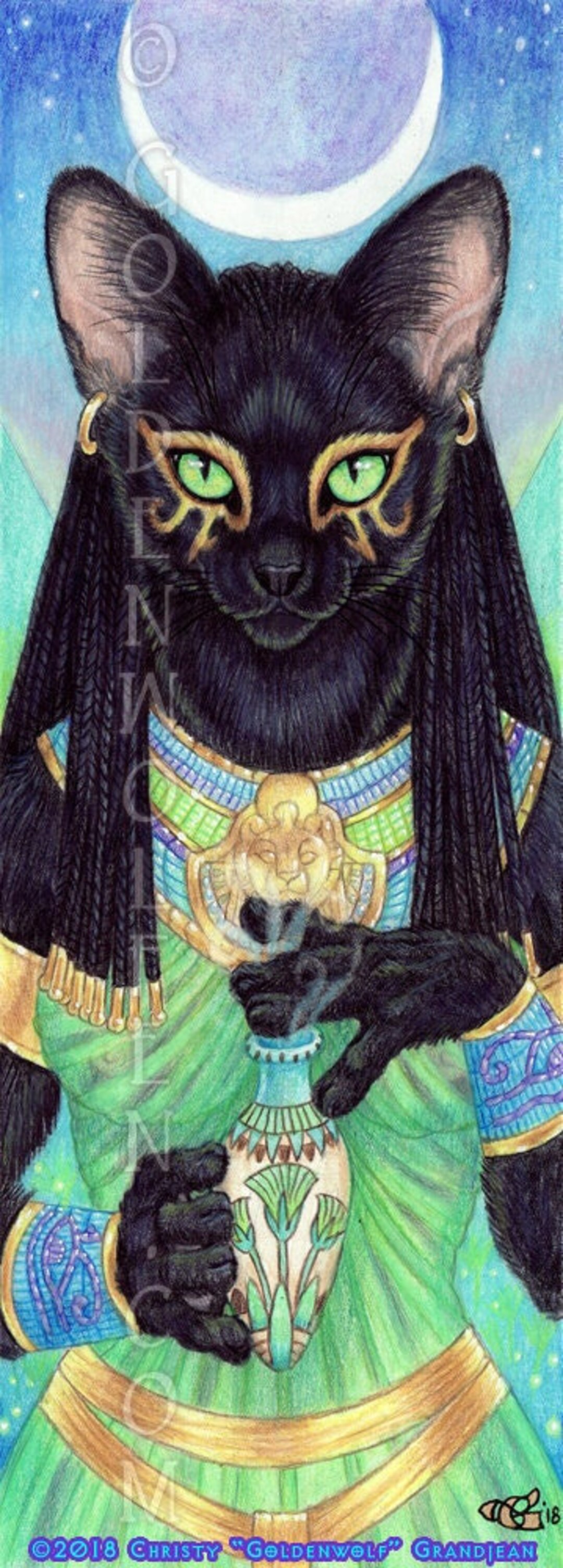 Bast Bastet Perfumed Egyptian Cat Goddess Print - Etsy