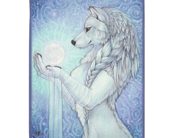 Mystical Moonlight Anthro Wolf Tapestries