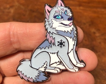 Frost Paw Winter Wuffie Cute Chibi Wolf Enamel Pin