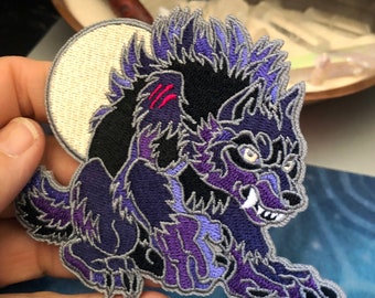 Werwuffie Chibi Werewolf Embroidered Iron-On Patch