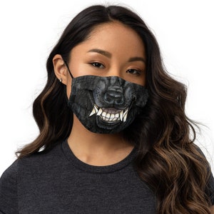 Black Werewolf Grin Premium face mask