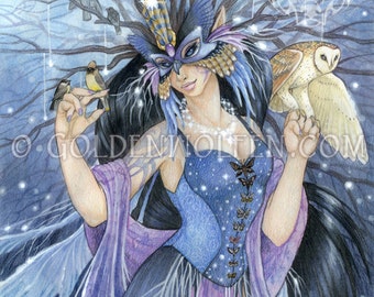 Twilight Fairy Fae with Barn Owl Print