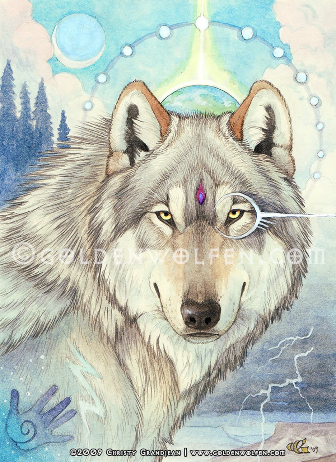 Mystic Wolf Spirit Guide Guardian Print - Etsy