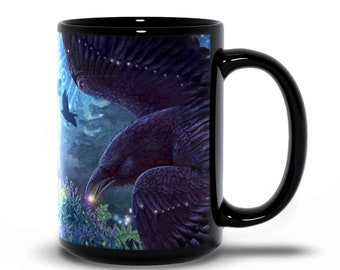 Starlight Raven Black Mug