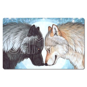 Wolf Couple Full Moon Playmat