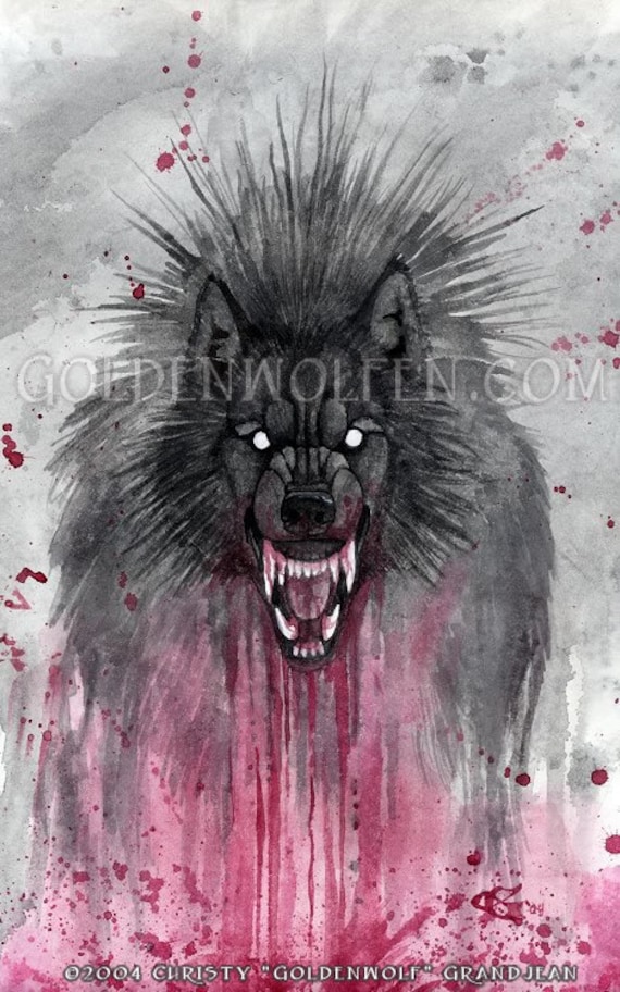 Impresión de ira de sangre de hombre lobo - Etsy España