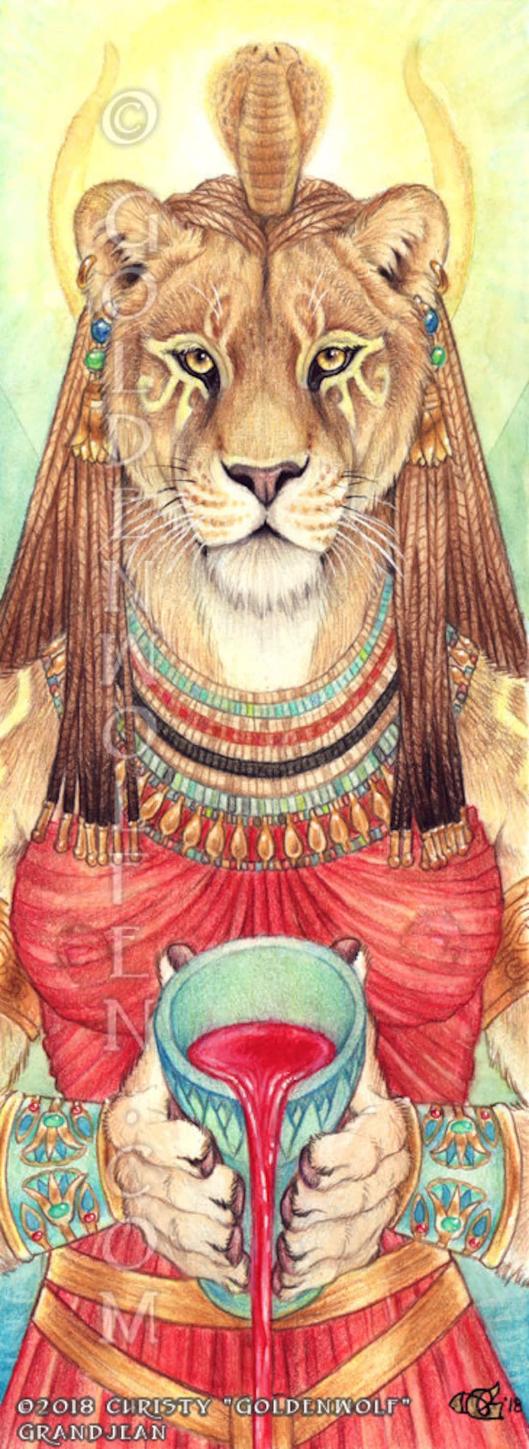 Sekhmet Lioness Egyptian Goddess Print - Etsy