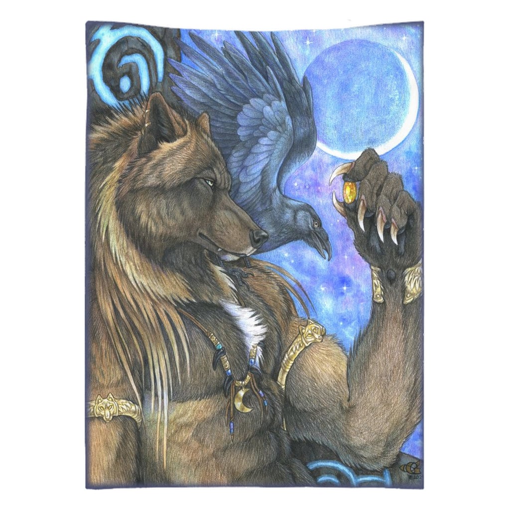 Anthro Wolf Werewolf With Crow and Gem Tapestries - Etsy