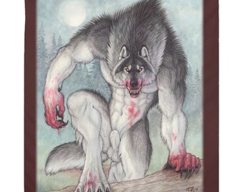 Snarling Bloody Werewolf Tapestry