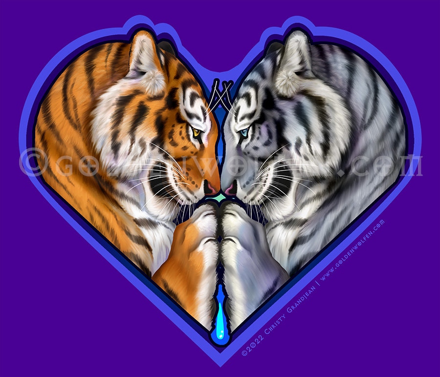 Tiger Love Couple Print - Etsy