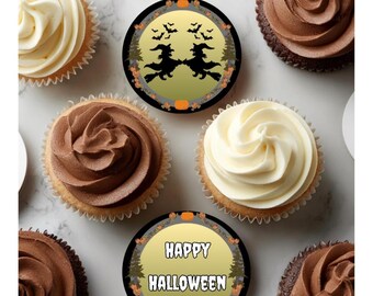 Halloween Cupcake Topper Vorlage: 2x2 "bearbeitbares Design (Digitaler Download)