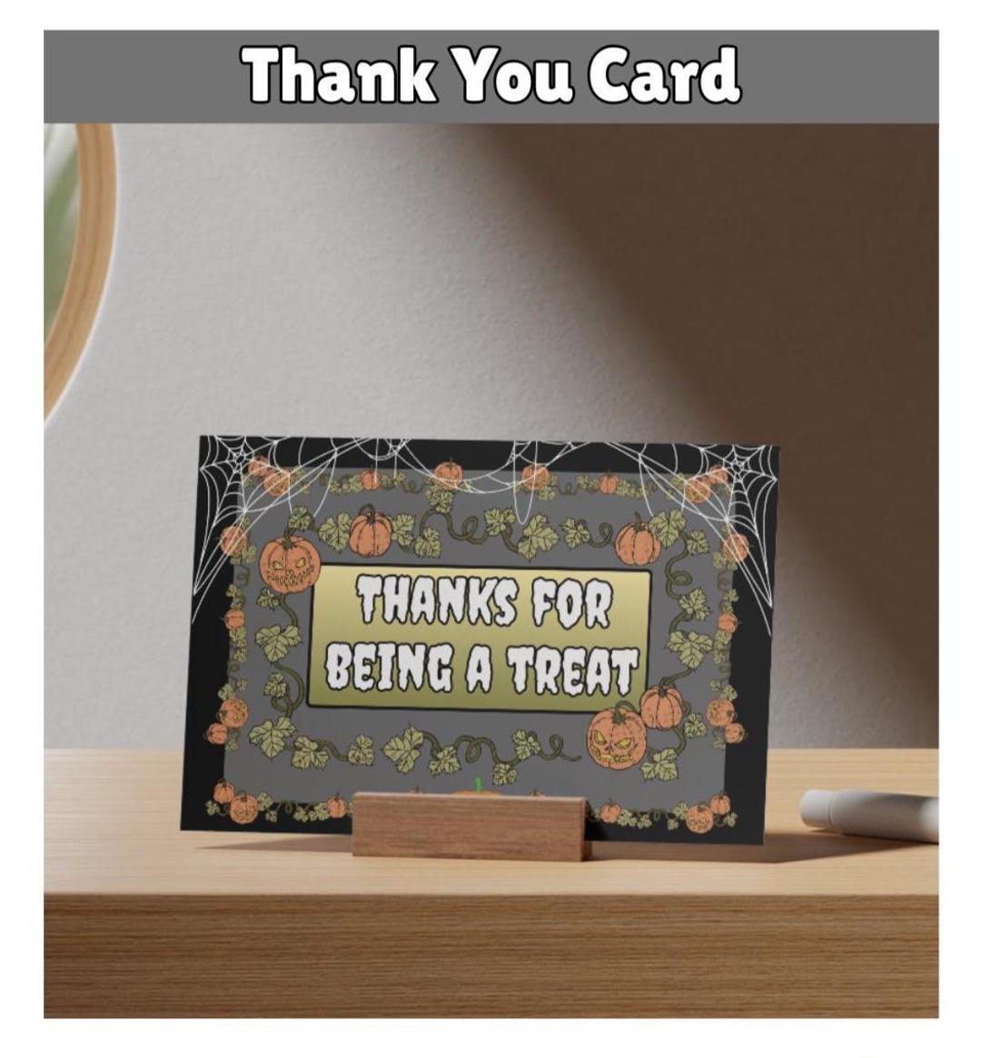 Editable Halloween Thank You Card Template: Canva Printable (7x5 ...