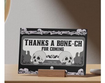 Skull Thank You Card Template: Printable Canva File (7x5 Flat or Folded)