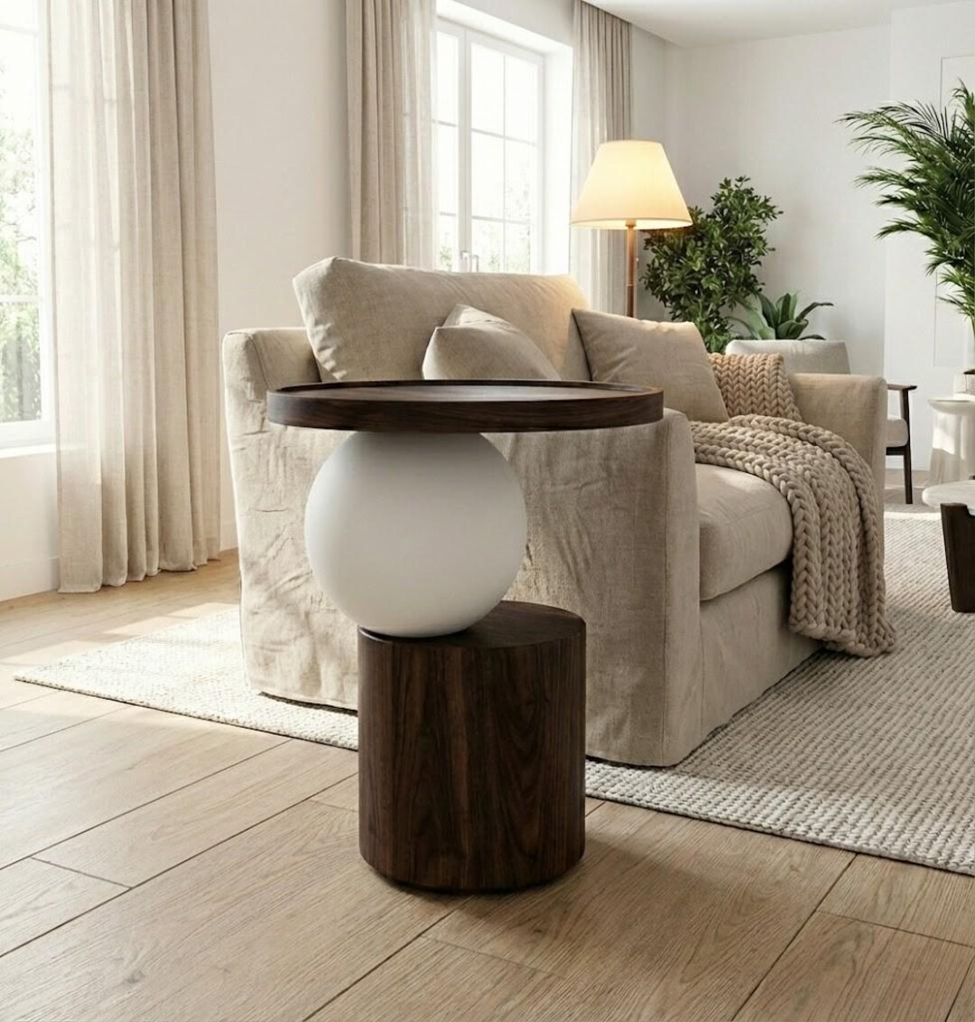 Modern Sculptural Side Table – Minimalist Round Accent Table ...